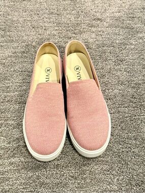 VIVAIA Women's Blush Pink Slip-On Knit Loafers